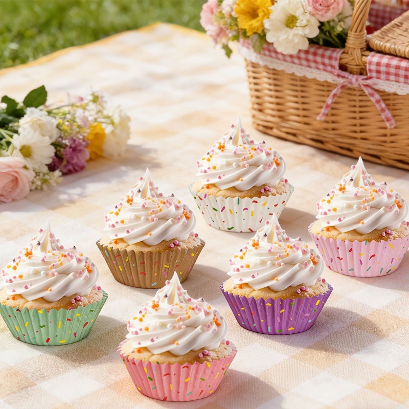 150 300pcs 6 Colors Mixed Muffin Cupcake Liners 1.97 1.18inch Party Birthday Decorations Baking Supplies - Image 5