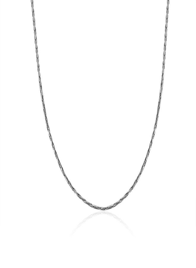 FOSIR 2mm Surgical Stainless Steel Thin Chain Necklace for Women and Men, 18 Inches - Image 2
