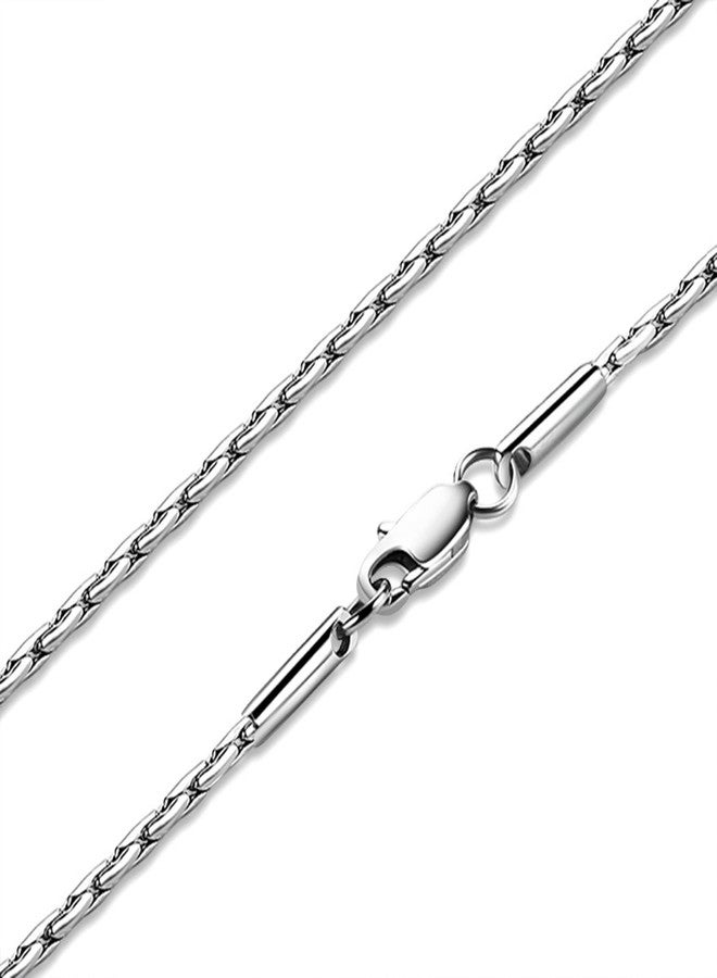 FOSIR 2mm Surgical Stainless Steel Thin Chain Necklace for Women and Men, 18 Inches - Image 1