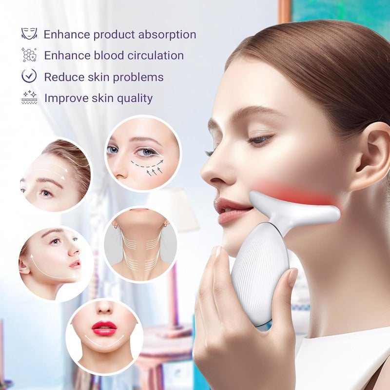 KYOTTANI Neck Face Massager - Face Sculpting Tool with 3 Modes and Vibration for Double Chin and Wrinkle Reduction, Daily Home Use, White - Image 4