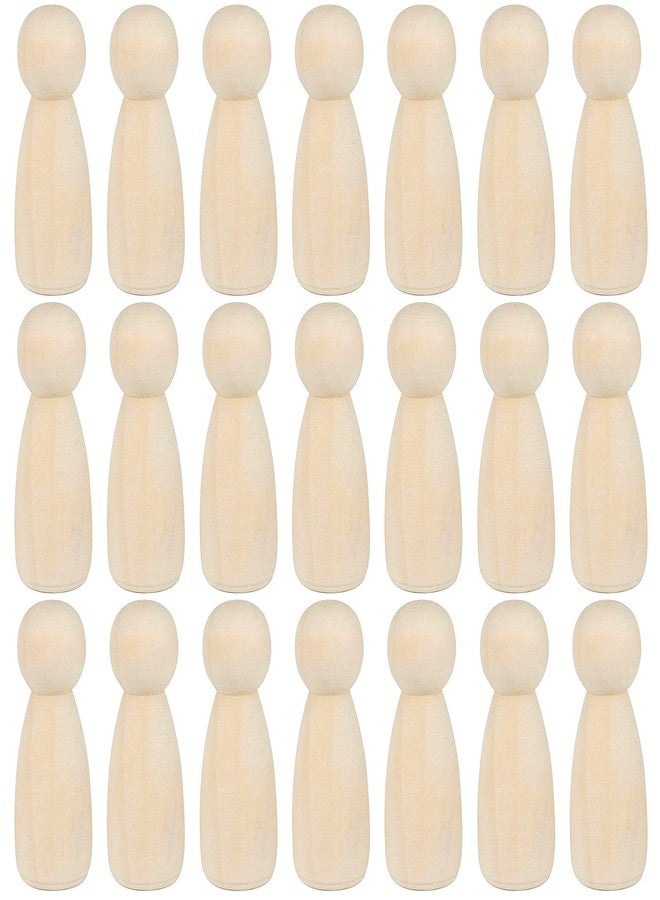 JAPCHET 50 Pack 3-1/2 Inch Wood Peg Dolls, Unfinished Wooden Jumbo Peg People Wood Doll Bodies Figures for Painting, DIY Art Craft Projects, Home Decor - Image 1