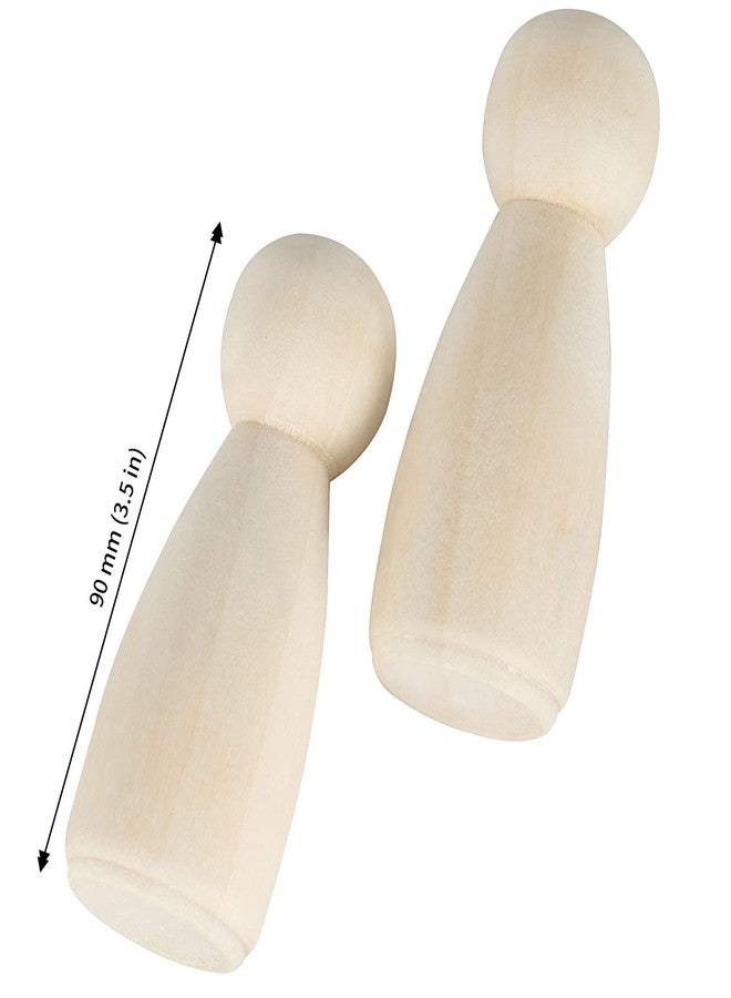 JAPCHET 50 Pack 3-1/2 Inch Wood Peg Dolls, Unfinished Wooden Jumbo Peg People Wood Doll Bodies Figures for Painting, DIY Art Craft Projects, Home Decor - Image 2