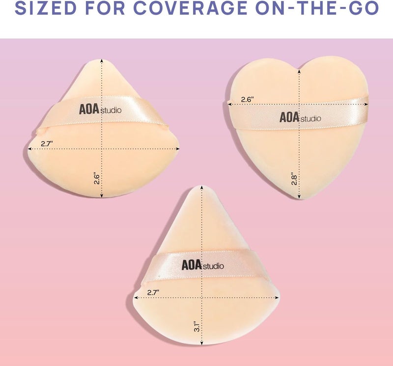 AOA STUDIO Velvet Puffs Makeup Puff Set of 6 Loose Powder Body Powder, Velour Makeup Blender Sponge Foundation Blending Sponges Set Beauty Makeup Tools(Black/Peach) (Small peach/Big peach/Heart peach) - Image 5