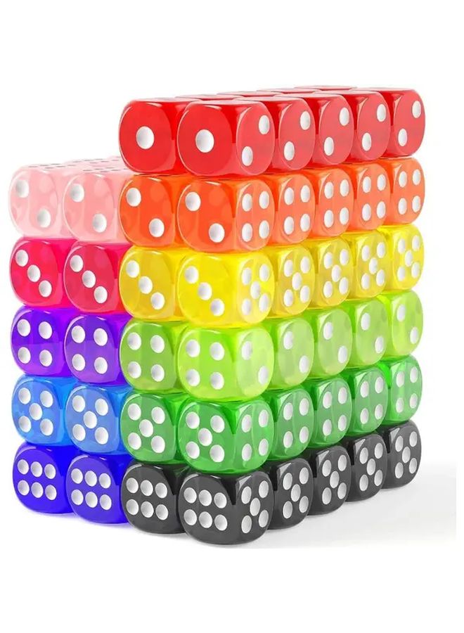 110 قطعة مجموعة نرد أكريليك بألوان متعددة، 11 لونًا، نرد سداسي الجوانب لتزيين حفلات وألعاب الطاولة - Image 1