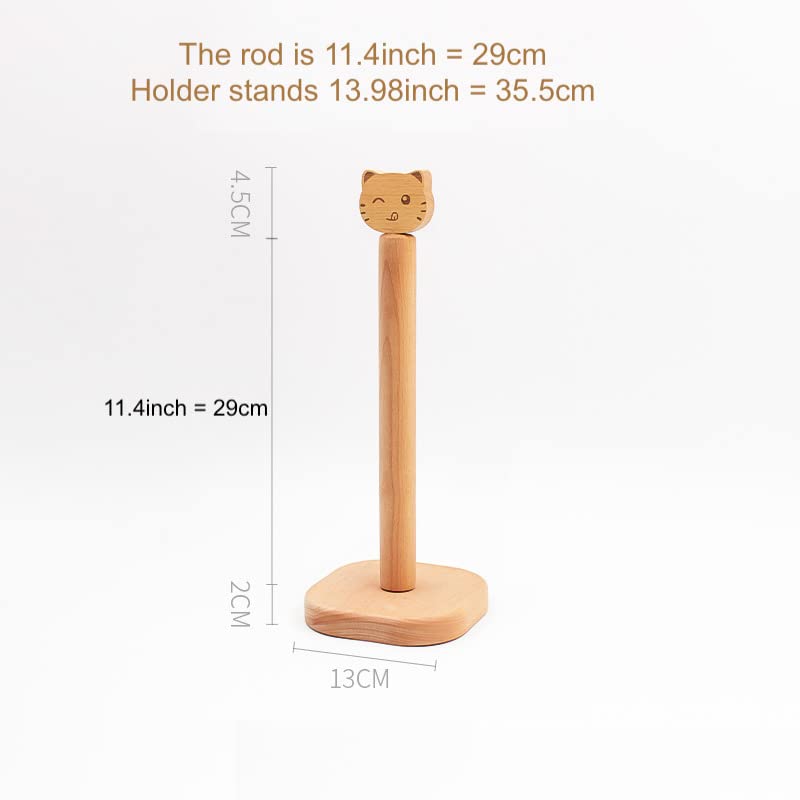Cambiar Cute Paper Towel Holder, Wooden Kitchen Roll Stand Organizer Free Standing, Housewarming Gift Present for Friends - Image 3