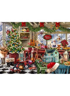 Springbok Springbok's Santa's Workshop 1000 Piece Jigsaw Puzzle by Artist Dona Gelsinger Features The Famous Christmas Workshop of Santa's Elves  - Image 1