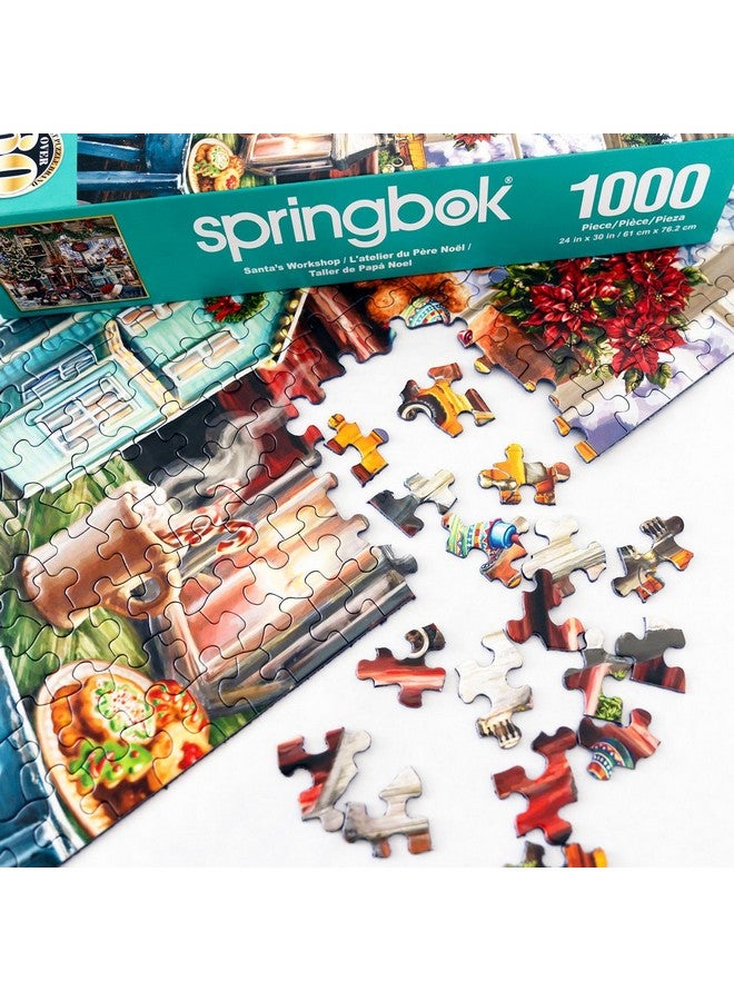 Springbok's Santa's Workshop 1000 Piece Jigsaw Puzzle by Artist Dona Gelsinger Features The Famous Christmas Workshop of Santa's Elves - Image 5