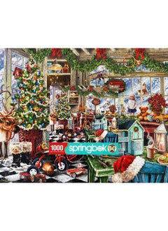 Springbok Springbok's Santa's Workshop 1000 Piece Jigsaw Puzzle by Artist Dona Gelsinger Features The Famous Christmas Workshop of Santa's Elves  - Image 3