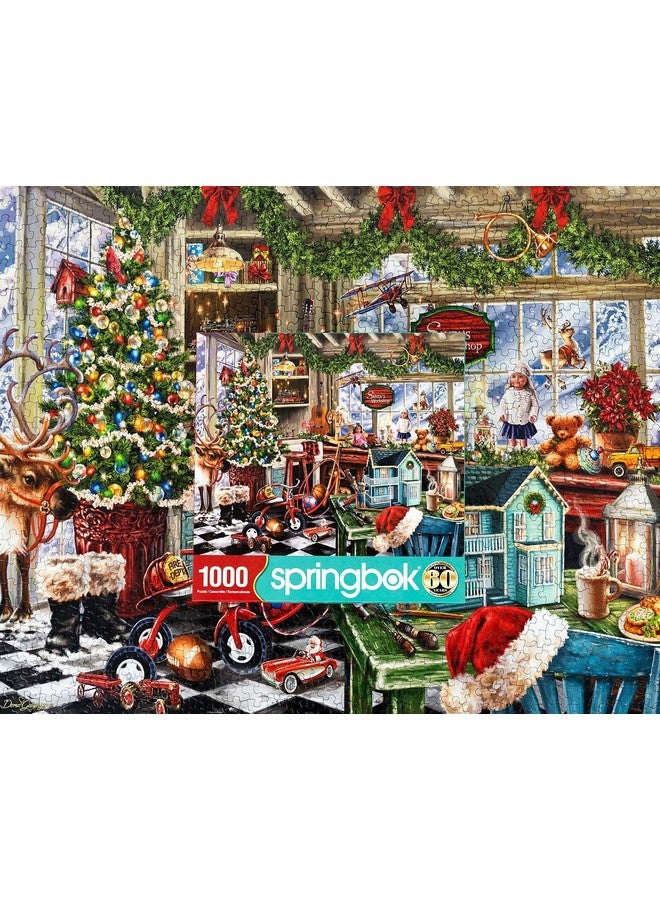 Springbok's Santa's Workshop 1000 Piece Jigsaw Puzzle by Artist Dona Gelsinger Features The Famous Christmas Workshop of Santa's Elves - Image 3