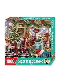 Springbok Springbok's Santa's Workshop 1000 Piece Jigsaw Puzzle by Artist Dona Gelsinger Features The Famous Christmas Workshop of Santa's Elves  - Image 2