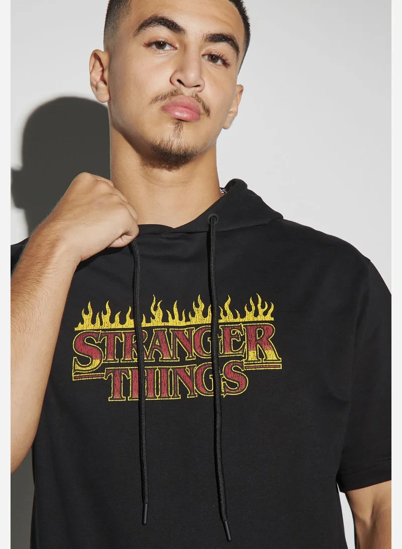 اس بي كاركترز Stranger Things Print Hoodie