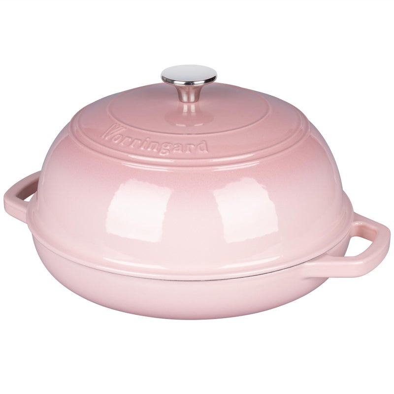 VORRINGARD Enameled Cast Iron Dutch Oven Pot with Lid, Bread Oven for Sourdough Bread Baking, Dutch Ovens with Bread Proofing Basket& Baking Supplies Set, 6 Quart, Pink - Image 5