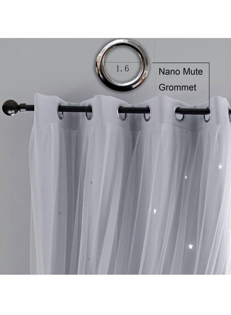 KYD 1 Panel Blackout Curtains, Decorative Thread Foil Blackout Curtains, Thermal Insulated Room Darkening Curtains for Bedroom Living Room - Image 4