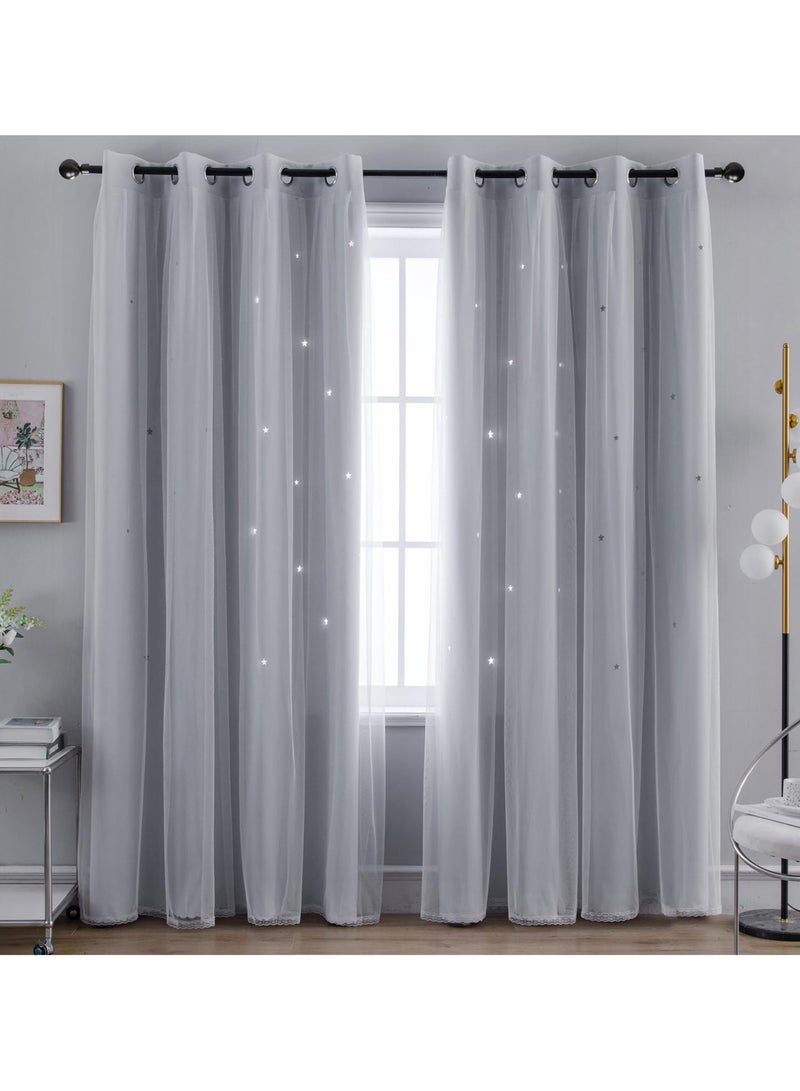 KYD 1 Panel Blackout Curtains, Decorative Thread Foil Blackout Curtains, Thermal Insulated Room Darkening Curtains for Bedroom Living Room - Image 3