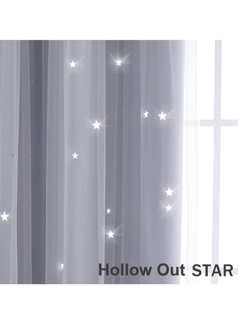 KYD 1 Panel Blackout Curtains, Decorative Thread Foil Blackout Curtains, Thermal Insulated Room Darkening Curtains for Bedroom Living Room - Image 5