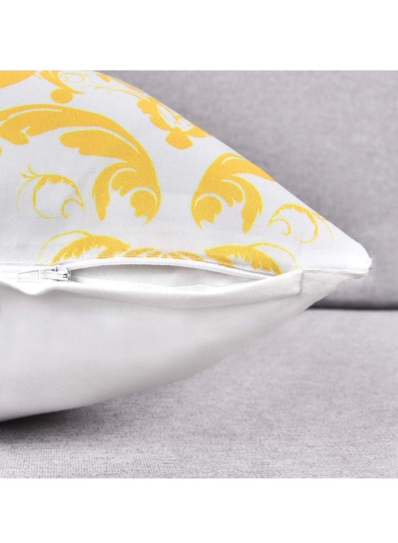 Loquat Throw Pillow Covers Modern Decorative Throw Pillow Case Morocco Pattern Pillow Covers Cushion Case for Room Bedroom Room Sofa Chair Car Yellow 18 x 18 Inch Set of 4 - Image 4