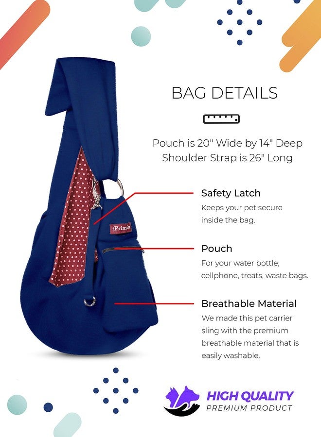 iPrimio Adjustable Pet Sling with Cell Phone Carrier (Navy Blue) - Image 3