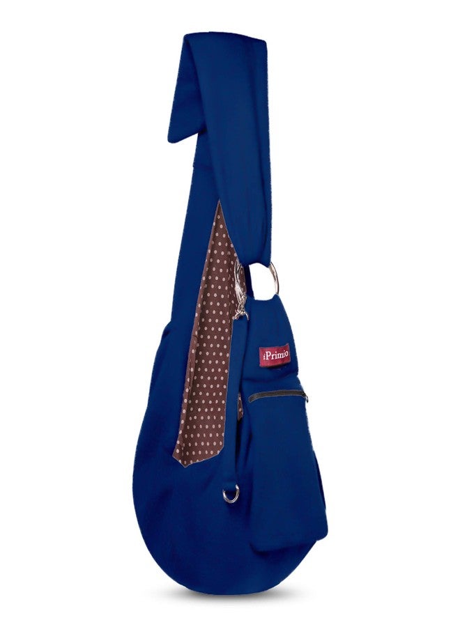 iPrimio Adjustable Pet Sling with Cell Phone Carrier (Navy Blue) - Image 1