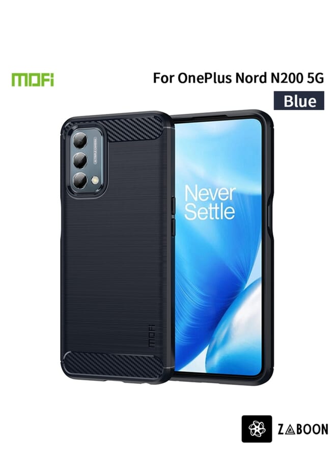 Zaboon Protective Case Cover For Oneplus Nord N200 5G MOFI Gentleness Series Brushed Texture Carbon Fiber Soft TPU - Image 1