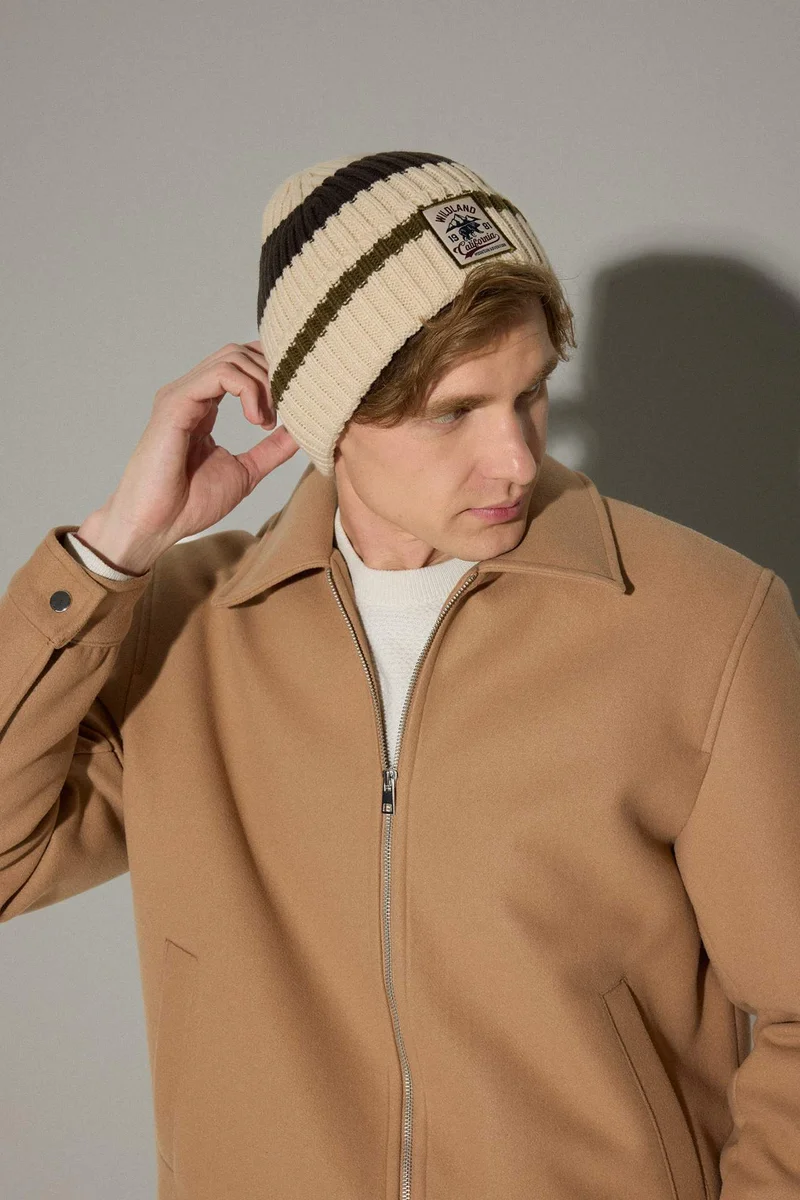 Defacto Man Knitwear Labeled Beanie