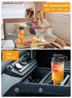 ULHYC Personal Compact Sports Blender And Smoothie Maker 600 ml400 W 6 stainless steel blades 150ml grinding cup ALW-B09 Black/Silver/Clear  - Image 5