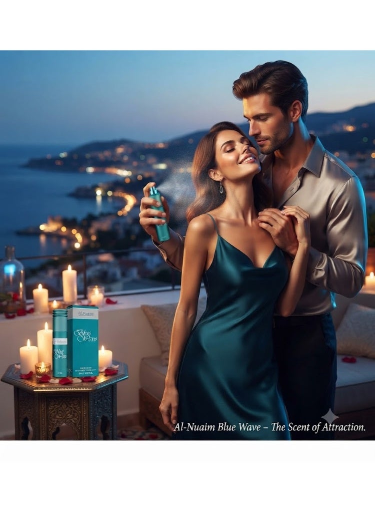 Al Nuaim Blue Wave Eau de Parfum Spray Unisex 10ml | Long Lasting Aquatic Fresh Marine Fragrance | Bergamot Lemon Mint Cedarwood Amber Perfume | Premium Mini Travel Size Scent for Men & Women - Image 2