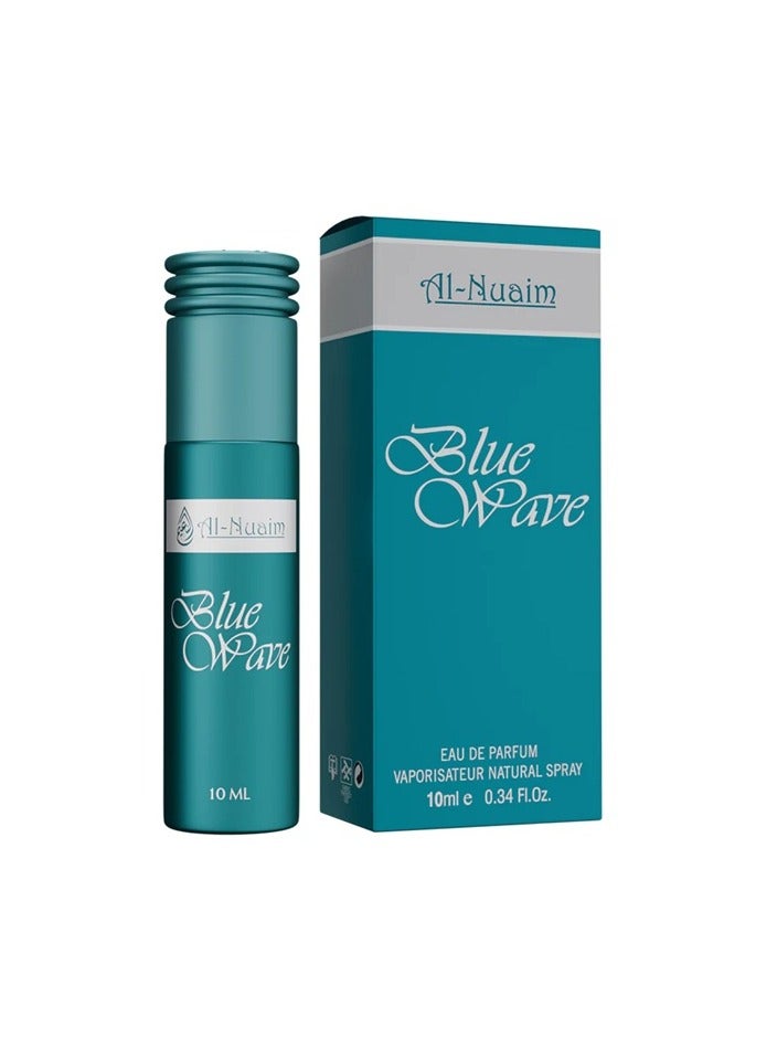 Al Nuaim Blue Wave Eau de Parfum Spray Unisex 10ml | Long Lasting Aquatic Fresh Marine Fragrance | Bergamot Lemon Mint Cedarwood Amber Perfume | Premium Mini Travel Size Scent for Men & Women - Image 1