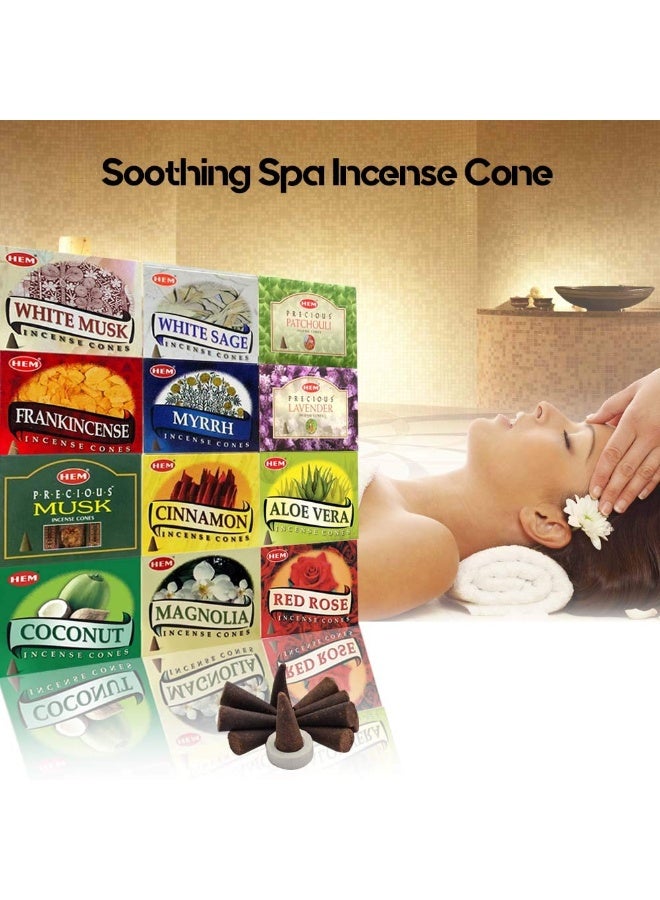 Hem 12 Assorted Boxes of Incense Cones, (120 total)| Natural Fragrance For Aromatic Rooms | Odor remover Incense For Stress Relief & Relaxation - Image 3