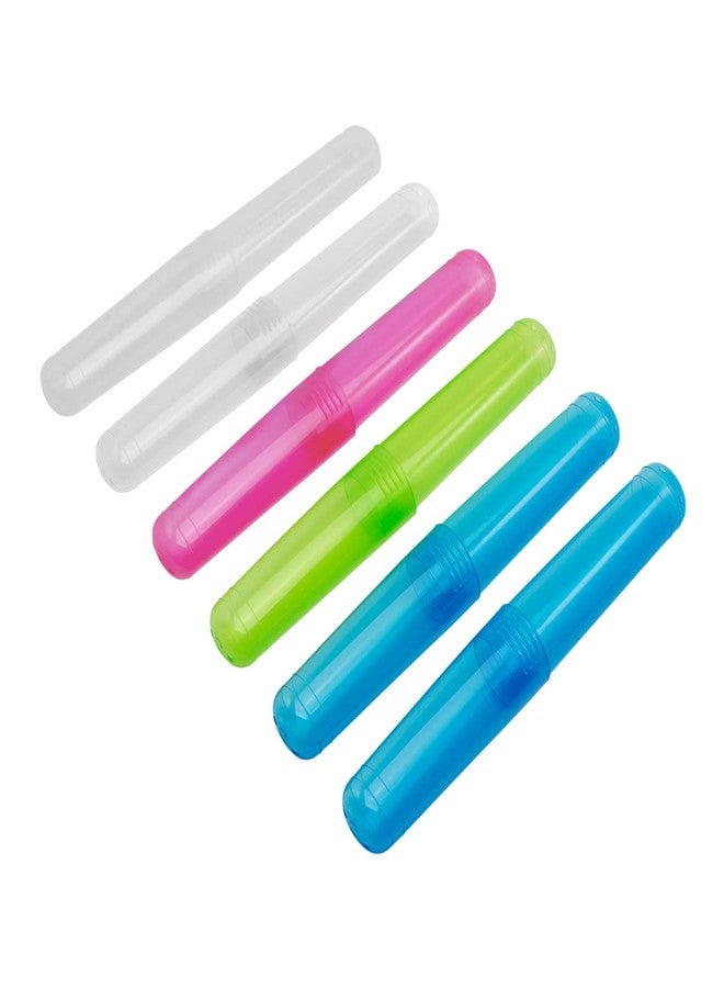 Flents Travel Toothbrush Holder, Breathable Plastic for Ventilation, Great for Home or Travel, 6 Pack, Assorted Colors - Image 1