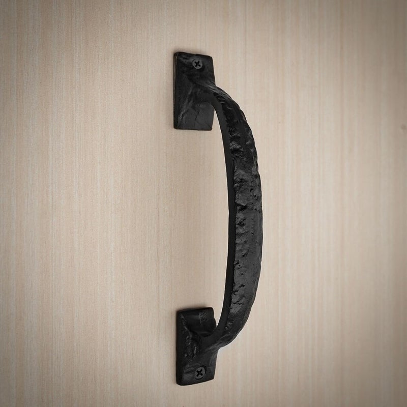 SaKeGa Mystic Colonial Rustic 6.5 Inch Barn Door Handle Pull – Heavy Duty Black Wrought Iron Door Handles for Sliding Barn Doors, Wooden Gates, Garages, Sheds & Furniture - Image 3
