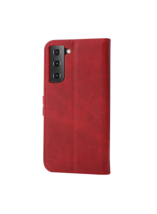 اس-توب جراب لهاتف Samsung Galaxy S21 FE، جراب جلدي أفقي قابل للطي بنقشة قطة سعيدة مع حامل وفتحات للبطاقات ومحفظة - Image 3