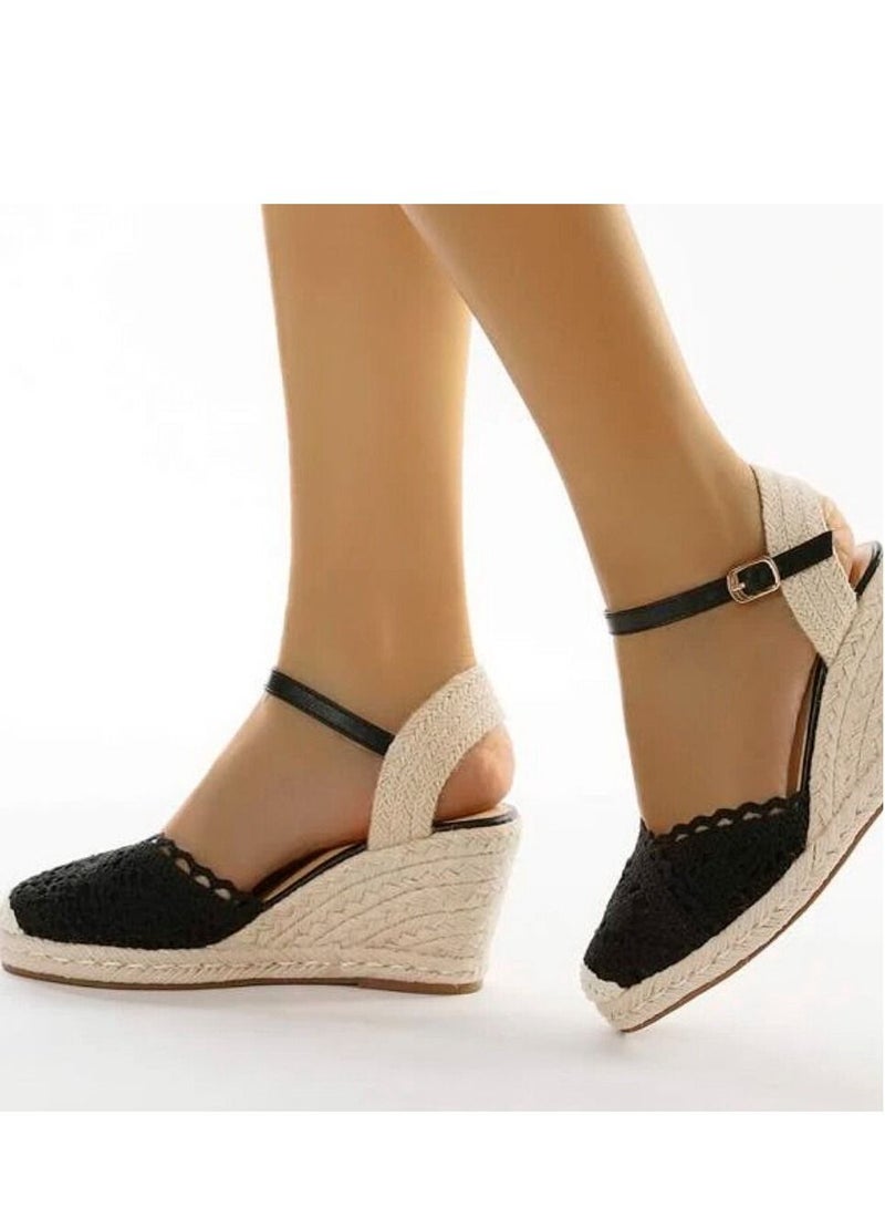 Cotton Lace And Rope Lame Heels - Image 3