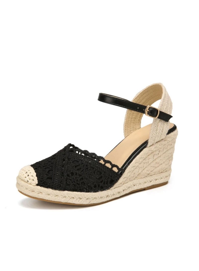 Cotton Lace And Rope Lame Heels - Image 4