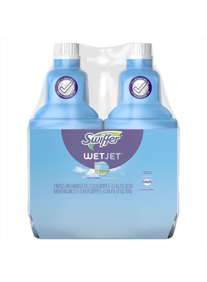 Swiffer Wetjet Hardwood Floor Mopping and Cleaning Solution Refills, All Purpose Cleaning Product, Open Window Fresh Scent, 42.2 Fl Oz (Pack of 2) - Image 1