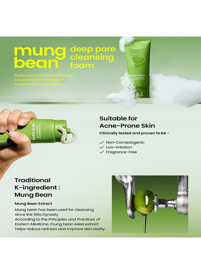 beplain Mung Bean pH-Balanced Cleansing Foam，| Hydrating & Gentle Face Clenser for All Skin Types | Makeup Remover | Korean Skin Care | Fragrance-Free | Non-comedogenic tested-(2.7fl.oz/80ml) - Image 4