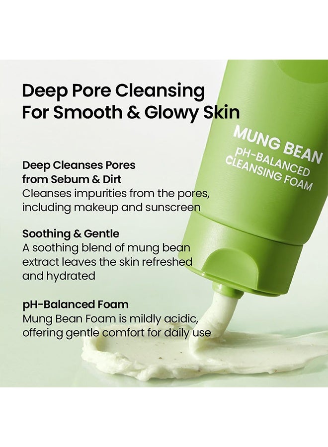 beplain Mung Bean pH-Balanced Cleansing Foam，| Hydrating & Gentle Face Clenser for All Skin Types | Makeup Remover | Korean Skin Care | Fragrance-Free | Non-comedogenic tested-(2.7fl.oz/80ml) - Image 2