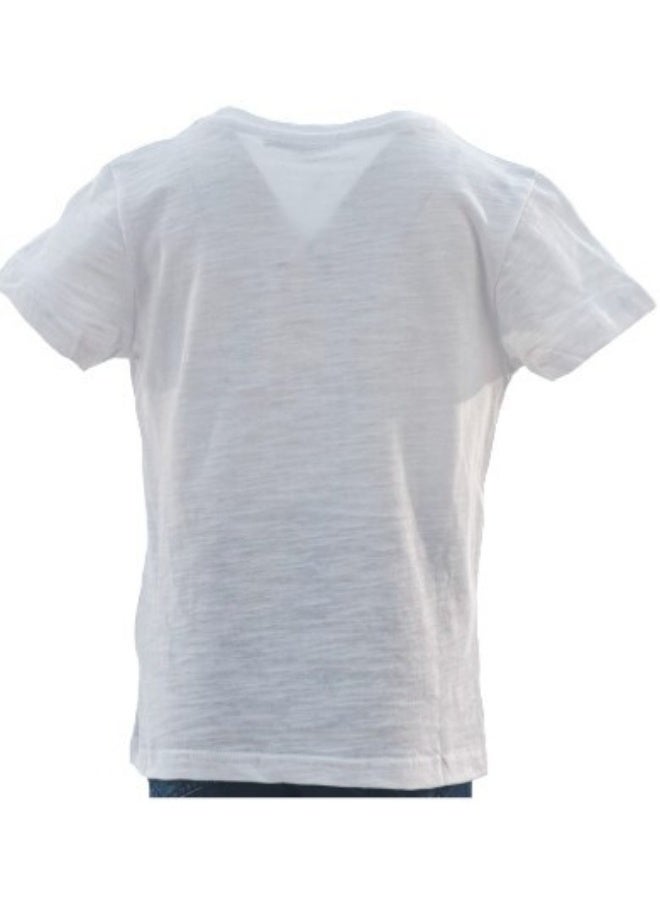 JOANNA JOANNA 21822B Boy's Crew Neck Pocket Short Sleeve T-Shirt - White - Image 3