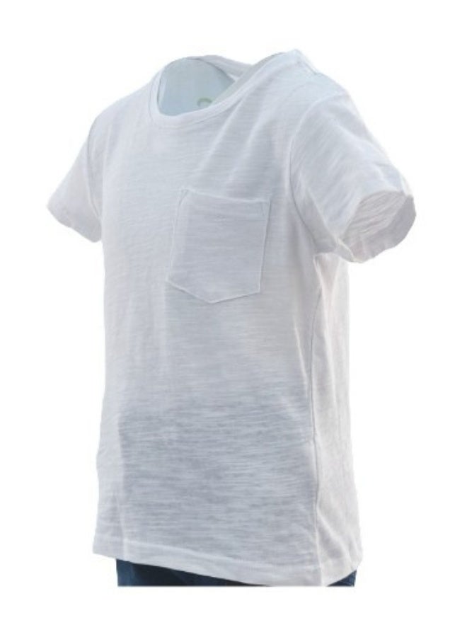 JOANNA JOANNA 21822B Boy's Crew Neck Pocket Short Sleeve T-Shirt - White - Image 2