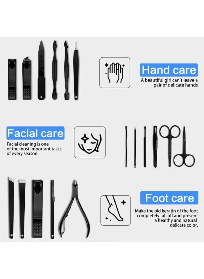 18-in-1 Nail Cutter & Manicure Set SD02 - Complete Stainless Steel Pedicure & Manicure Kit with Leather Travel Case - Image 4