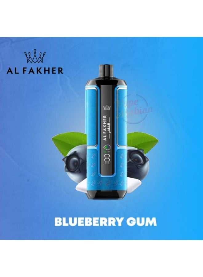 AL FAKHER Crown Bar Blueberry Gum 15000 Puffs Hypermax Disposable Vape Kit NC-6mg - Image 2