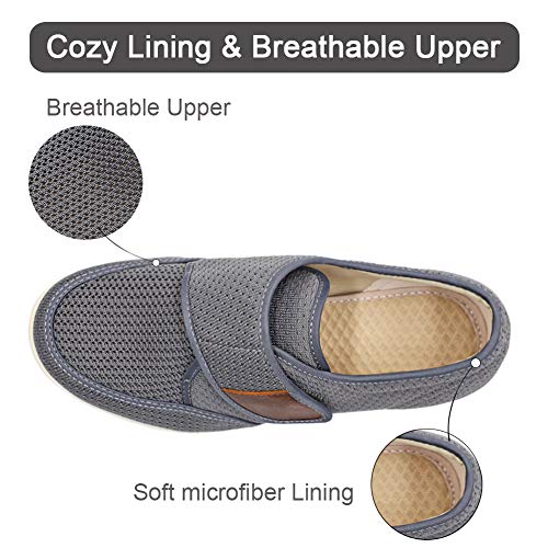 MEJORMEN Men's Edema Diabetic Shoes Adjustable Wide Width Outdoor Walking Sneakers Orthopedic Lightweight Comfy Casual Slippers for Elderly Swollen Feet Arthritis Recovery - Image 4