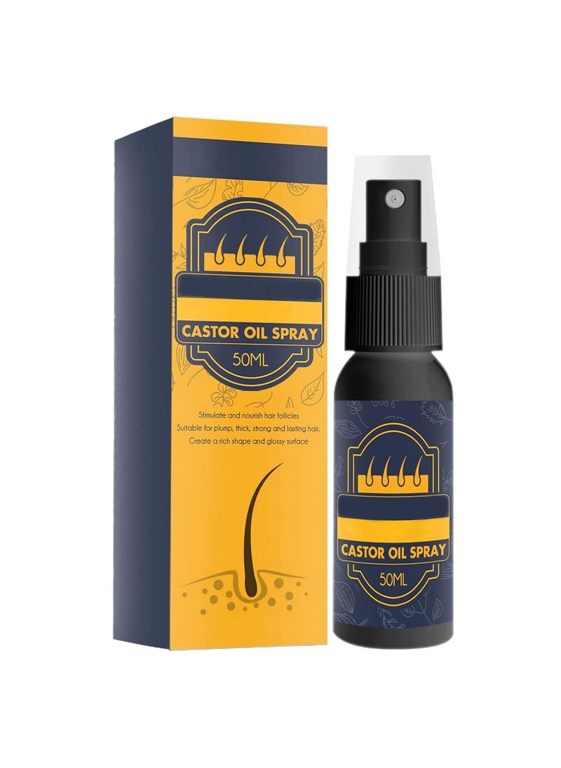 KlsyChry Hair Growth Castor Oil Spray, Organic Castor Hair Growth Serum Nourishing Ginger Spray for Eyelashes and Eyebrows Hair Growth, Hair Thickness Oil for Women and Men 