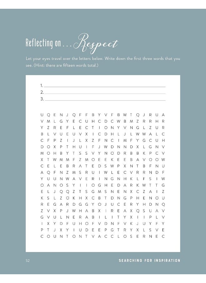 Searching for Inspiration: Word Searches and Writing Prompts to Uplift