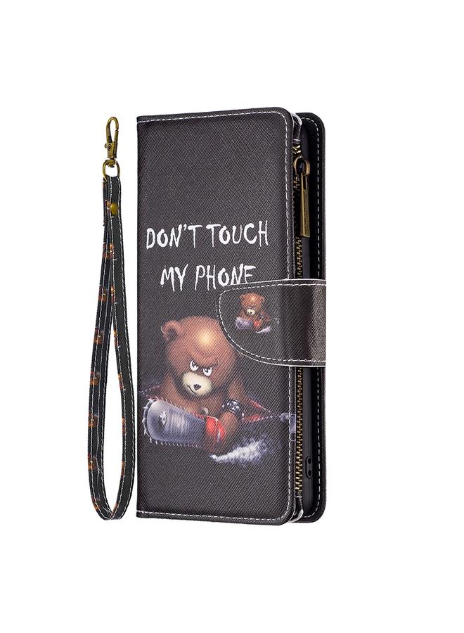 اس-توب جراب هاتف Nokia G22 بنمط رسم ملون وسحاب من الجلد - Image 2