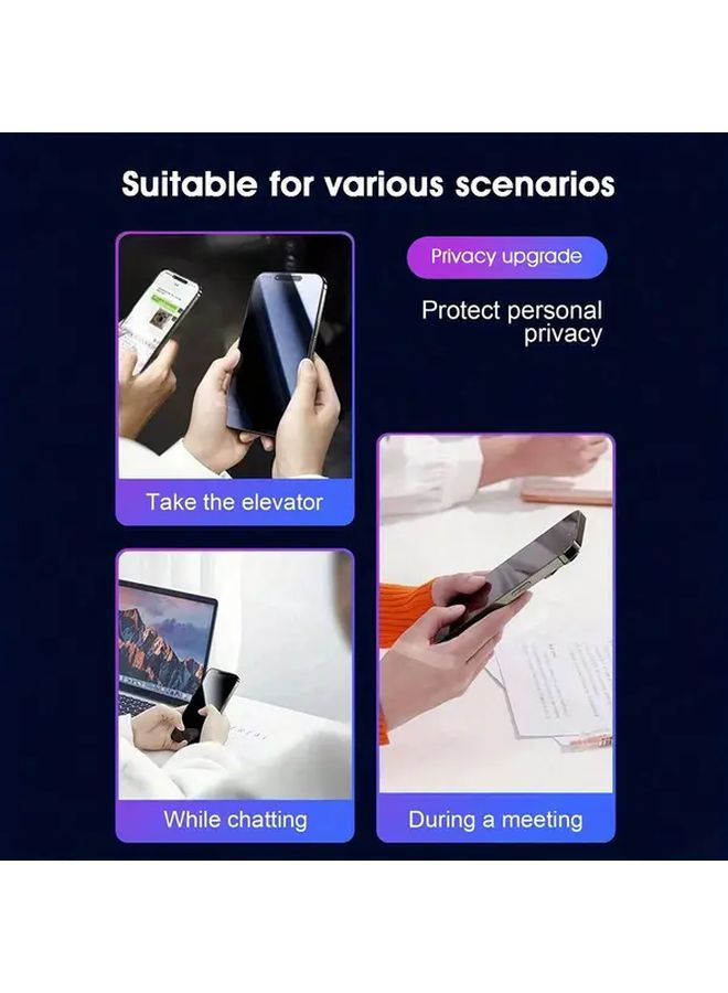 iPhone 16 Pro Max Privacy Screen Protector Black 2 Pack 9H Tempered Glass Anti Peep - Image 5