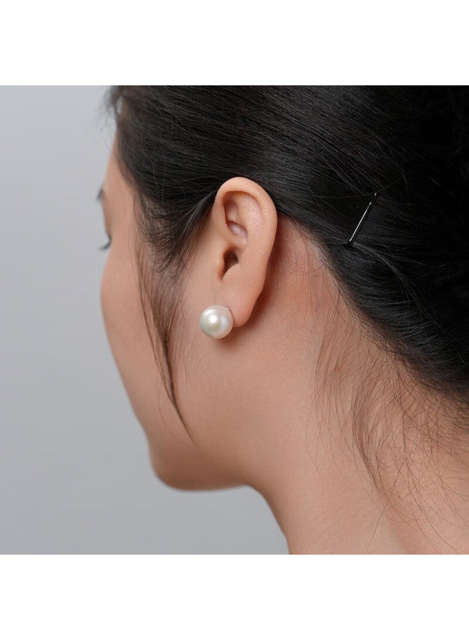 Dara 925 Silver Pearl Stud Earrings For Women Luxury Round Freshwater Pearl Earrings Gift For Girlfriend Wife Women's Day - Image 2