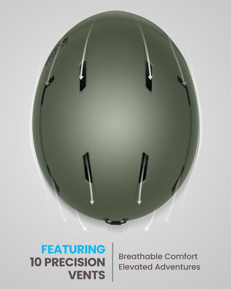 OutdoorMaster Ski Helmet Set,Snowboard Helmet with Goggles for Adults - Durable PC Shell, Protective EPS Foam & 10 Cooling Vents -Snow Helmets for Men, Women & Youth - Image 3