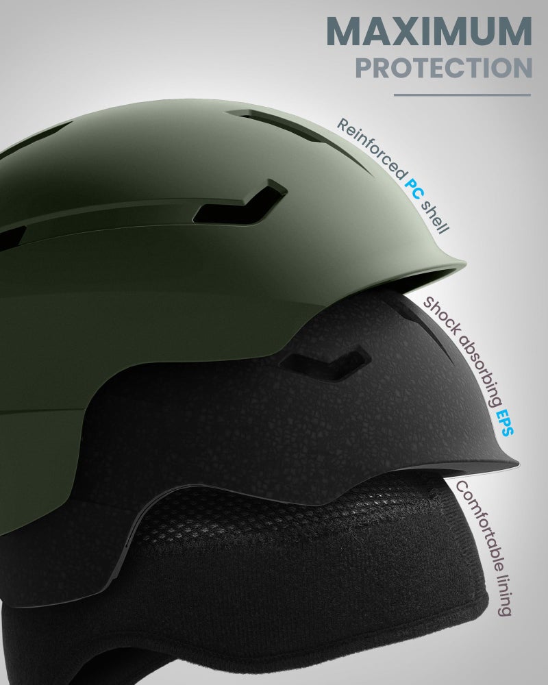 OutdoorMaster Ski Helmet Set,Snowboard Helmet with Goggles for Adults - Durable PC Shell, Protective EPS Foam & 10 Cooling Vents -Snow Helmets for Men, Women & Youth - Image 2
