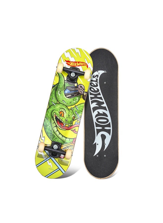 Spartan Hot Wheels Snake 28" Skateboard for Kids Ages 5+ | Double Kicktail 7-Ply Chinese Maple Deck | 5" Plastic Trucks | 50x30mm PVC Wheels | ABEC-5 Bearings | SP-1015
