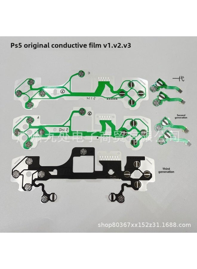 Generic Original PS5 Handle Conductive Film LR Cross Function Key Cable PS5 V1 V2 V3 Green Film Repair Accessories-Product Color:Three Generations  - Image 2